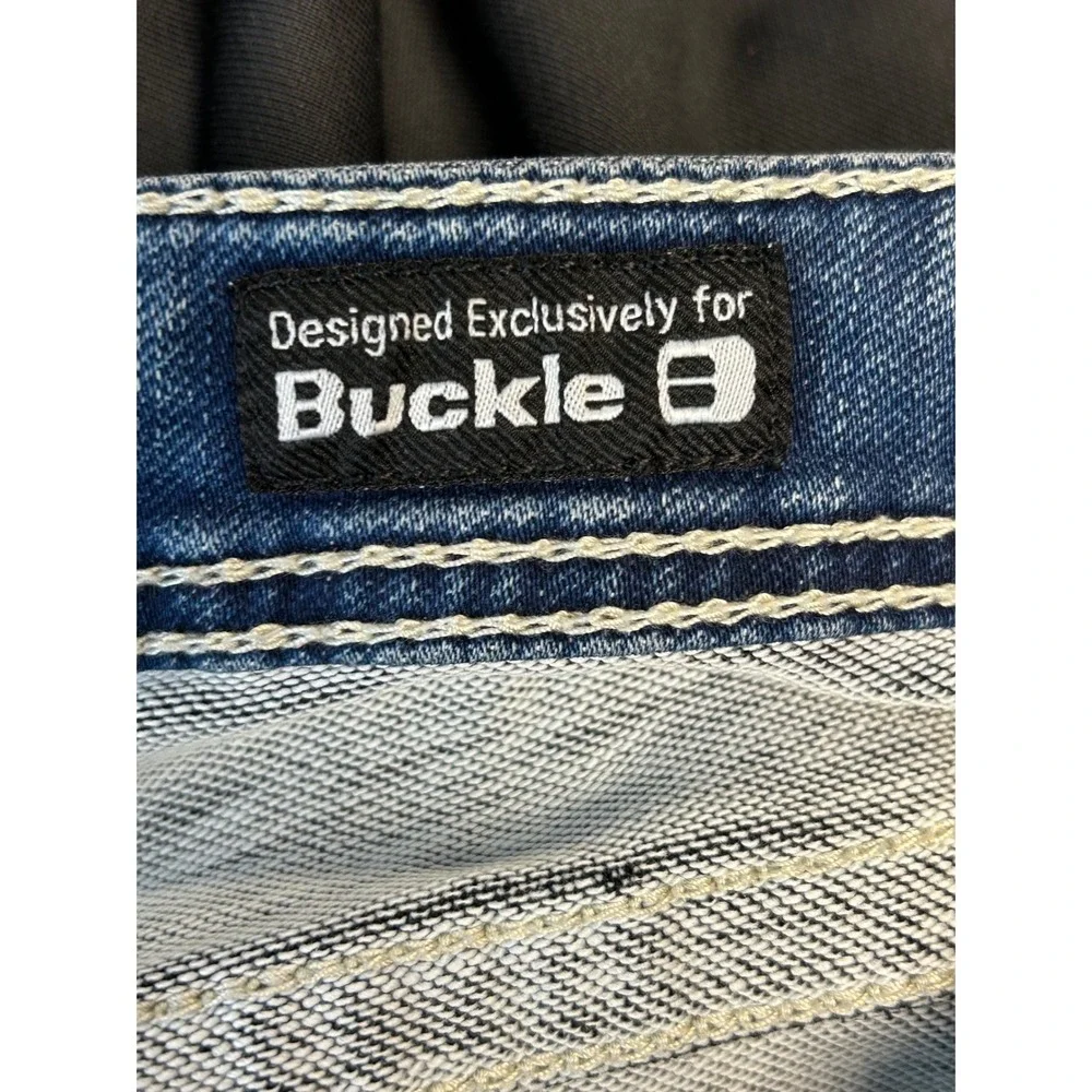 Salvage Havoc Mens Straight Leg Distressed Jeans Blue Medium Wash 36x32 Biker